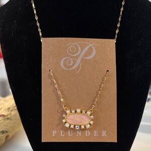 Plunder New Necklace with pink set accented with beads.
